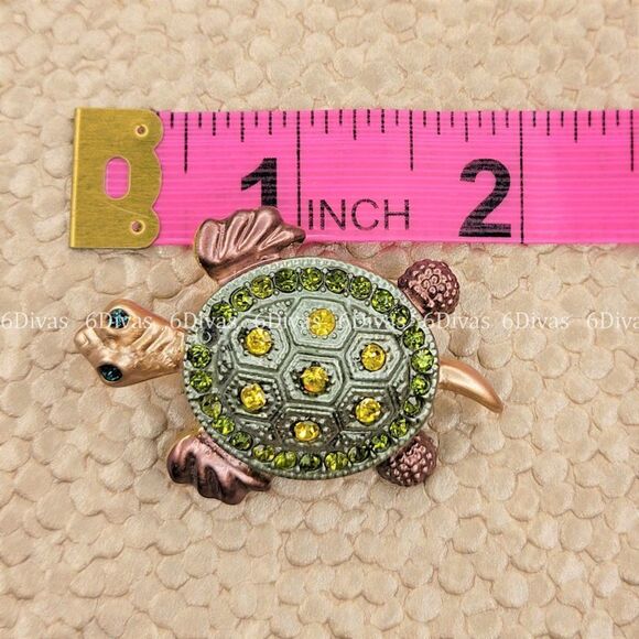 GREEN Turtle  Small Brooch Pin - Picture 8 of 9